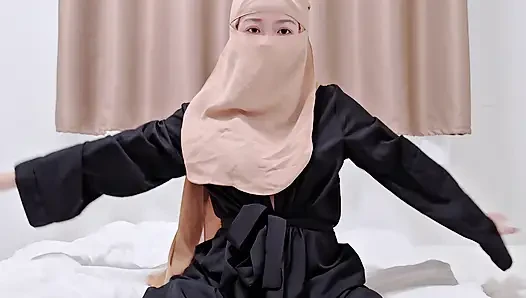 POV: Hijabi Girl Sensual Black Abaya Tease.