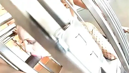 Blonde Whore Fucked in a Double Penetration in an Interracial Anal Threesome