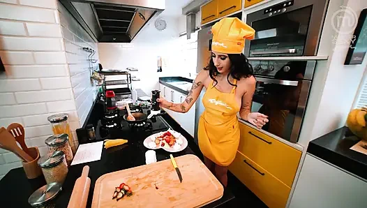 Hot lesbian Latinas cooking - Part 2 - SFW