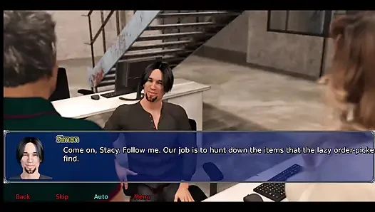 Офисная жена No2 Саймон продолжает выглядывать юбку Стейси.