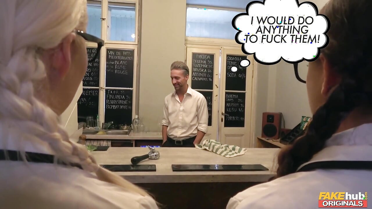 Fakehub Originals - Restaurant Owner Exploits Lovita Fate & Therese Bizarre, Identically Dressed Lovelies for