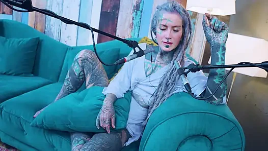 I talk about H - Happiness - ASMR podcast SFW talking goth skinny girl dreadlocks tattoo model inked girl