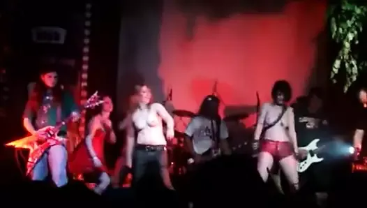 More topless rock chicks on stage