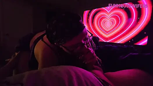 Giving head and jerking him off till he cumms in my mouth