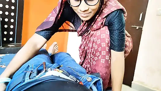 The sister-in-law of the Desi village takes semen in her mouth with a big desi cock.