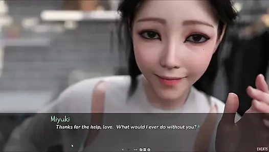 Japanische stiefmutter braucht hilfe und zeigt ihren dicken arsch mit Minirock