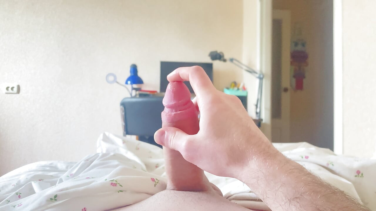 Morning Wood Stroking - Bed Solo Erection POV