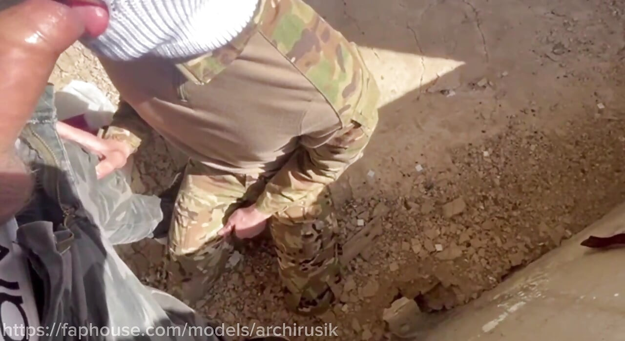 Fucked an arrogant soldier in the smooth ass with a big cock until he came