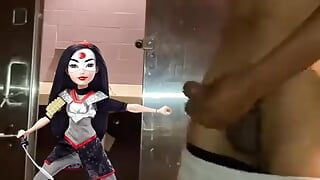 Jerking off and nutting to super girls katana doll