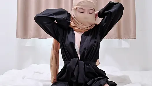 POV: Hijabi Girl Sensual Black Abaya Tease.