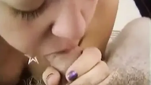 Busty amateur Drew takes small dick on her mouth