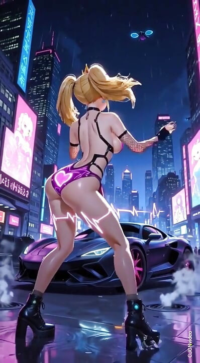 108 Princess Peach versión cyberpunk dance (animación ai)