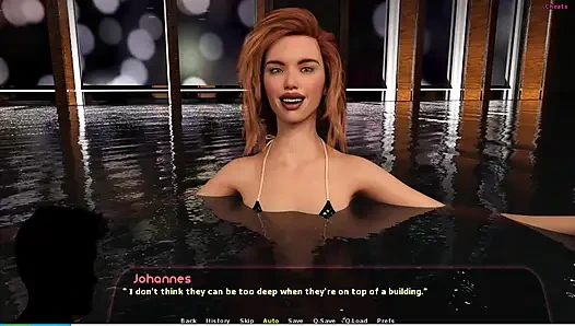 Haley hikayesi #14 - Adriana ve Haley yüzme havuzunda seksi bir an yaşadı... Johannes, Adriana'ya siktirdi.