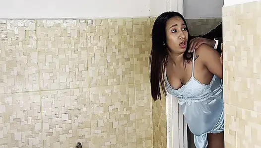 Shy Latina Maid Fucks Her Boss and Makes Him Cum - Leyne Rodriguez