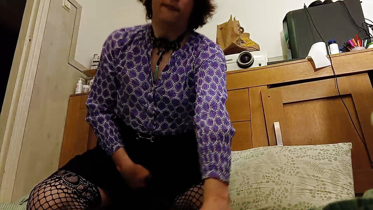 Femboy cumming in lingerie