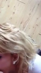 Slutty blonde sucking cock