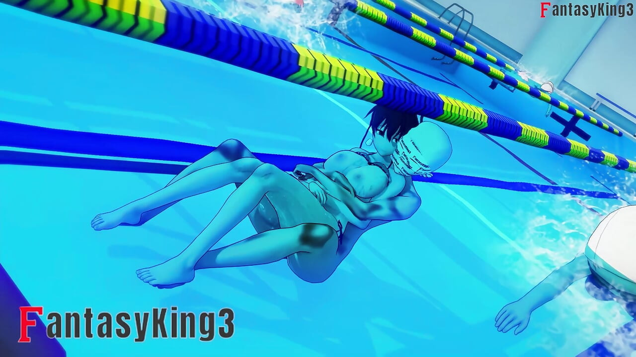 Rias & Akeno Thresome while phonecall and Akeno fucked in public Pool - DXD NTR Madness Series