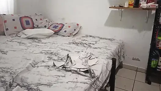 Sexy Stepmom Cleans the Bedroom in a Thong and Films Herself for Her Stepson
