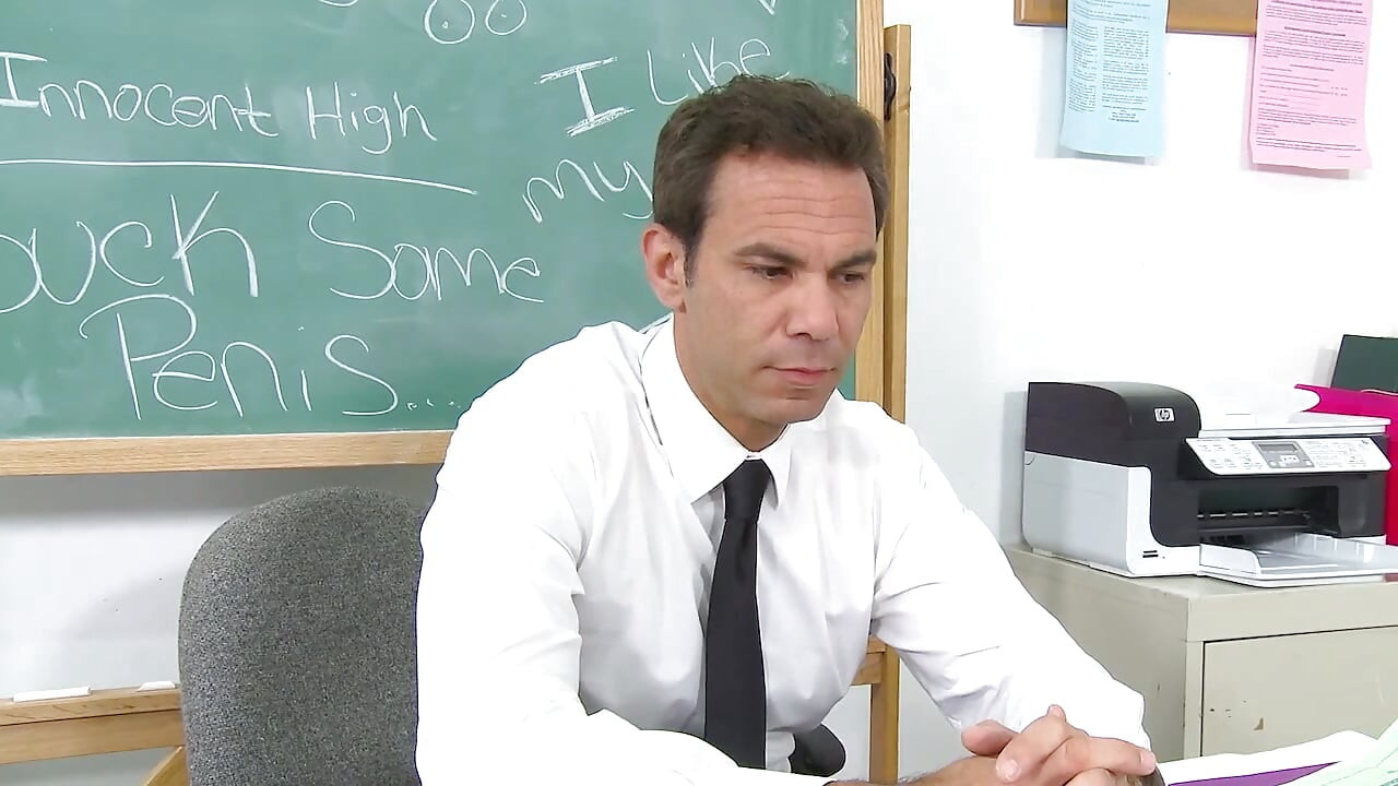 Big boobs babe sucks teachers cock to get extra credit