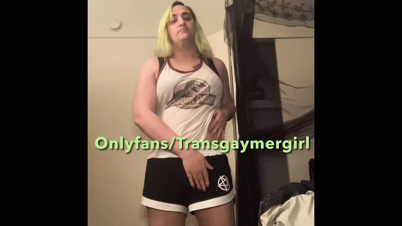 Transgirl teasing in lounge clothes - check out my Only Fans for the full video!