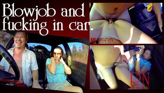 Young slut is hitchhiking. Domination in car. Blowjob in car