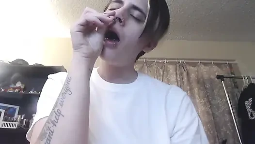 POV degrading sneezing in your face slave