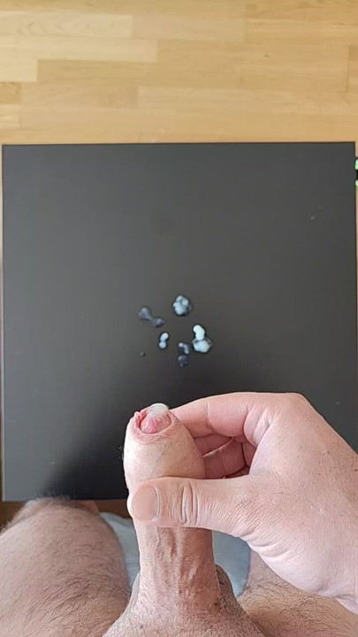 Standing jerking orgasm
