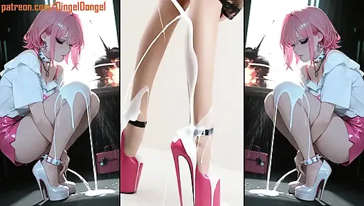 Sepatu hak tinggi super penuh sperma