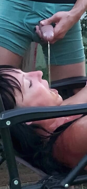 Pee pee on my cum covered face , Mark me