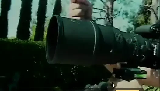 Sexy black babe on the big black cock in the garden