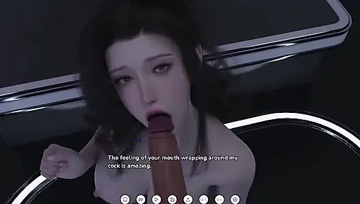 He plays by placing his penis against her breasts. gameplay