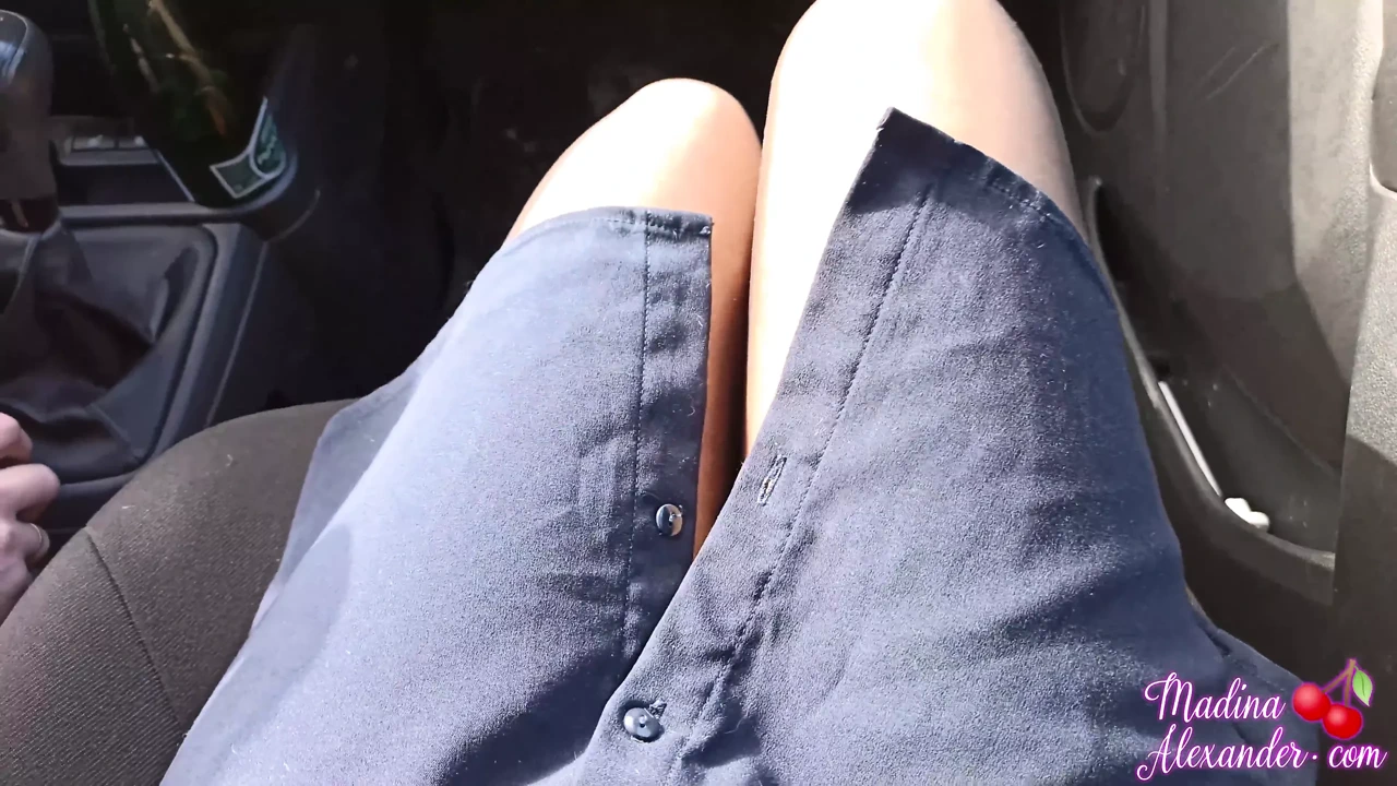Teen Fingering Through Hole in Pantyhose and Sex in the Car