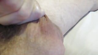 Close up of big cock wanking and cumming