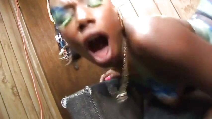 Black Peacherino Tya Got Her Young Body Covered with Body Art and Pussy Drilled with Massive Filly