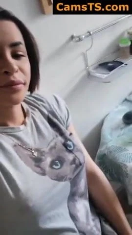 Early morning and already horny TS Webcam Slut