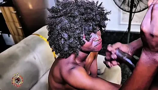 Rod cum on her pretty face