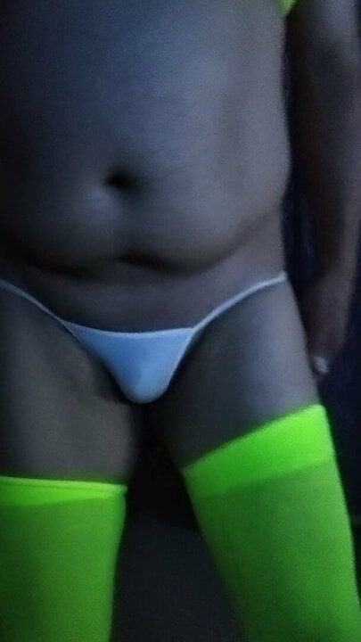 Handsome man in sexy panties