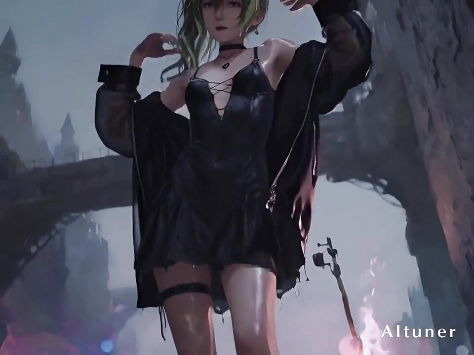 Ekor berkembar zamrud, choker hitam - kawal malam dan tinggal di sana sehingga akhir.