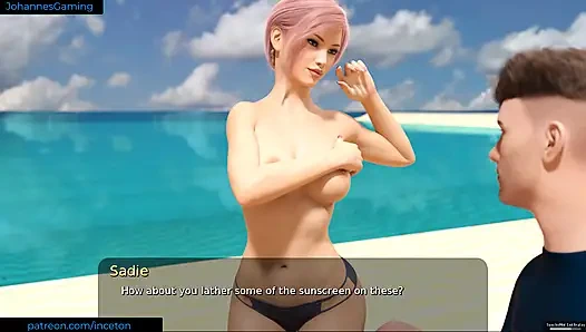 Summer with mia - sadie fingering memeknya di pantai - ngentot sama ibu tirinya sendiri