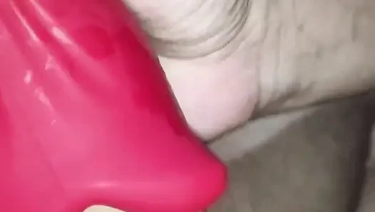 POV - Big cock and hot brunette wanking of greedy pussy
