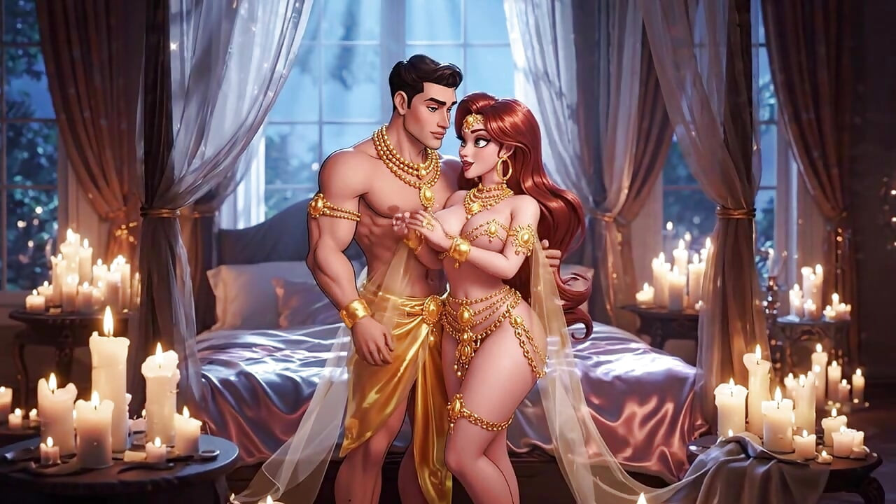 Royal Cartoon Couple Hot Night Passion Compilation - Gold Jewelry Animated Sensual Romance