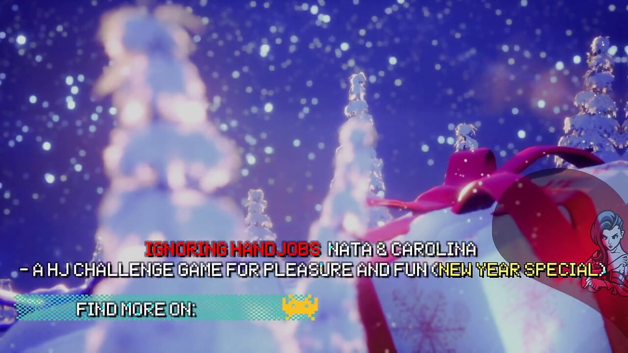 Dvije djevojke, jedan tip Božićna zabava s puno pred-sperme i beskrajnim zadirkivanjem kurca za izazov drkanja