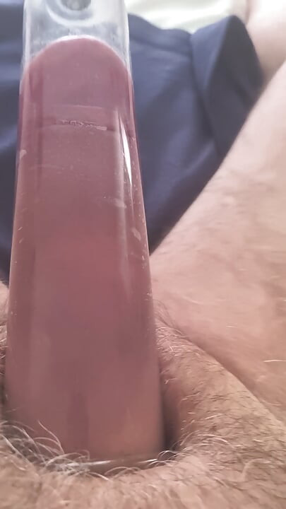 Penis pump trying to cum
