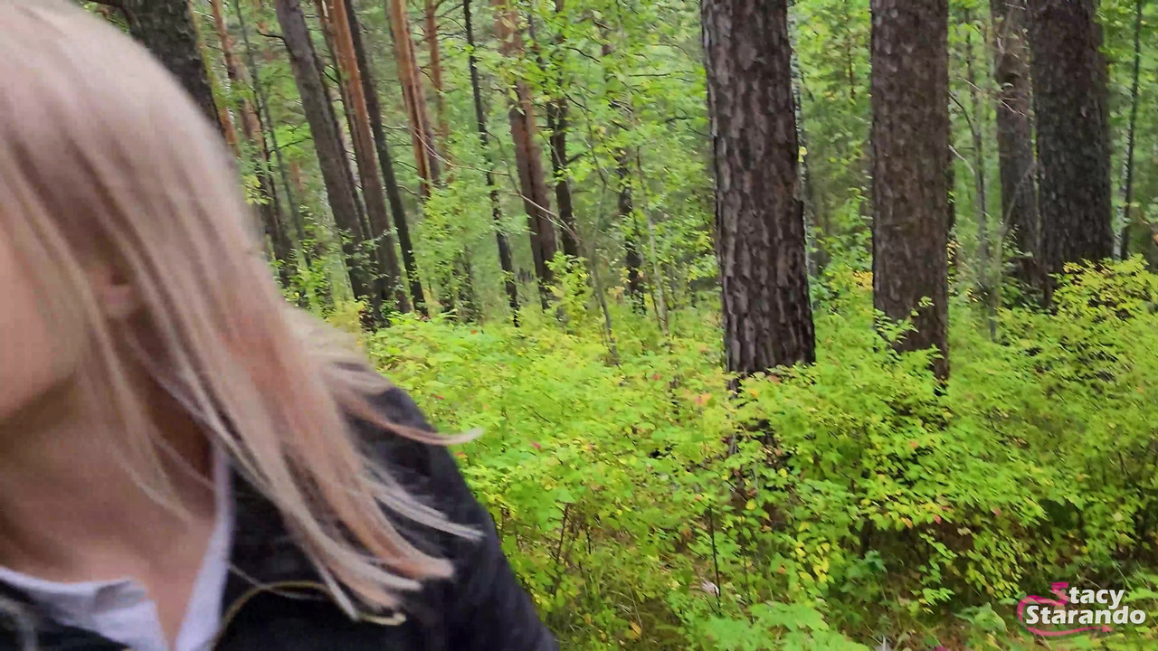和我的继妹在森林公园里散步。性爱博客，直播视频。 - pov
