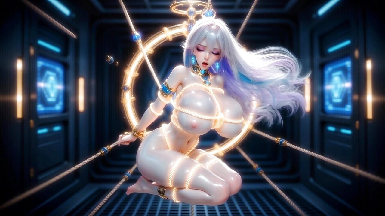 Voluptuous Shibari Suspended Doll High-Tech Dungeon 3D