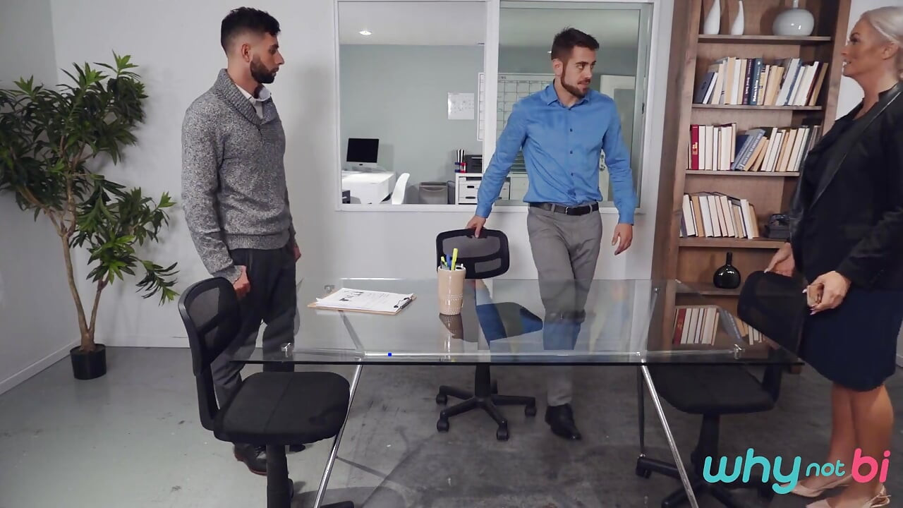 Why Not Bi - Blonde Brook Page & Argos Turn a High Stakes Job Interview Into a Raw & Hot Office 3some