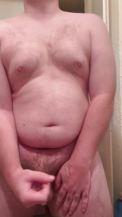 Chubby boy jerk off