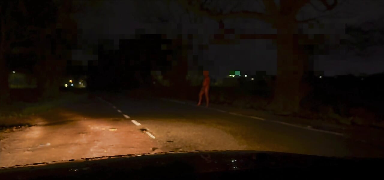 Compilation of me naked and wanking from various places this week, when the car passed my legs and bum in air was caught