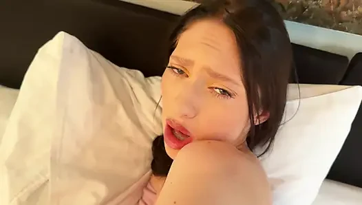 Hot stepsister caught me watching PORN with her, fucked her in a tight pussy