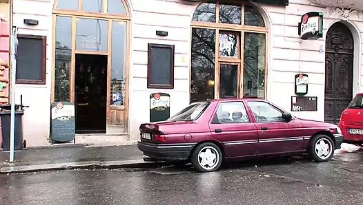 Lucky guy picks up a hot blonde in a bar and fucks here there